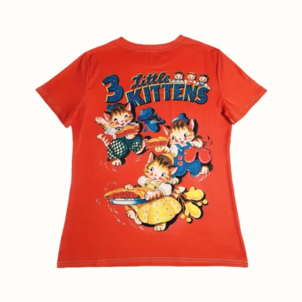 3 little kittens Retro Vintage Style tshirt - Picture 1 of 3